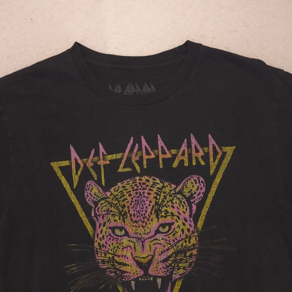 Def Leppard Band Graphic Crew Neck T Shirt Adult Mens Size Medium M Black - Picture 1 of 9